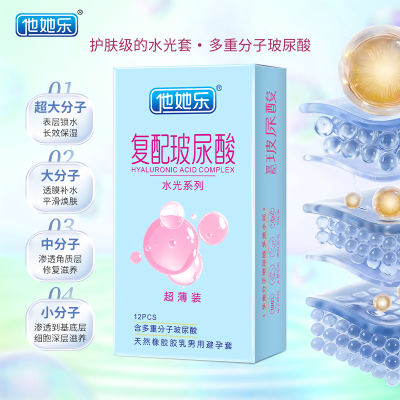 四重分子玻尿酸立體保濕_他她樂護膚級水光套_超薄貼合批發